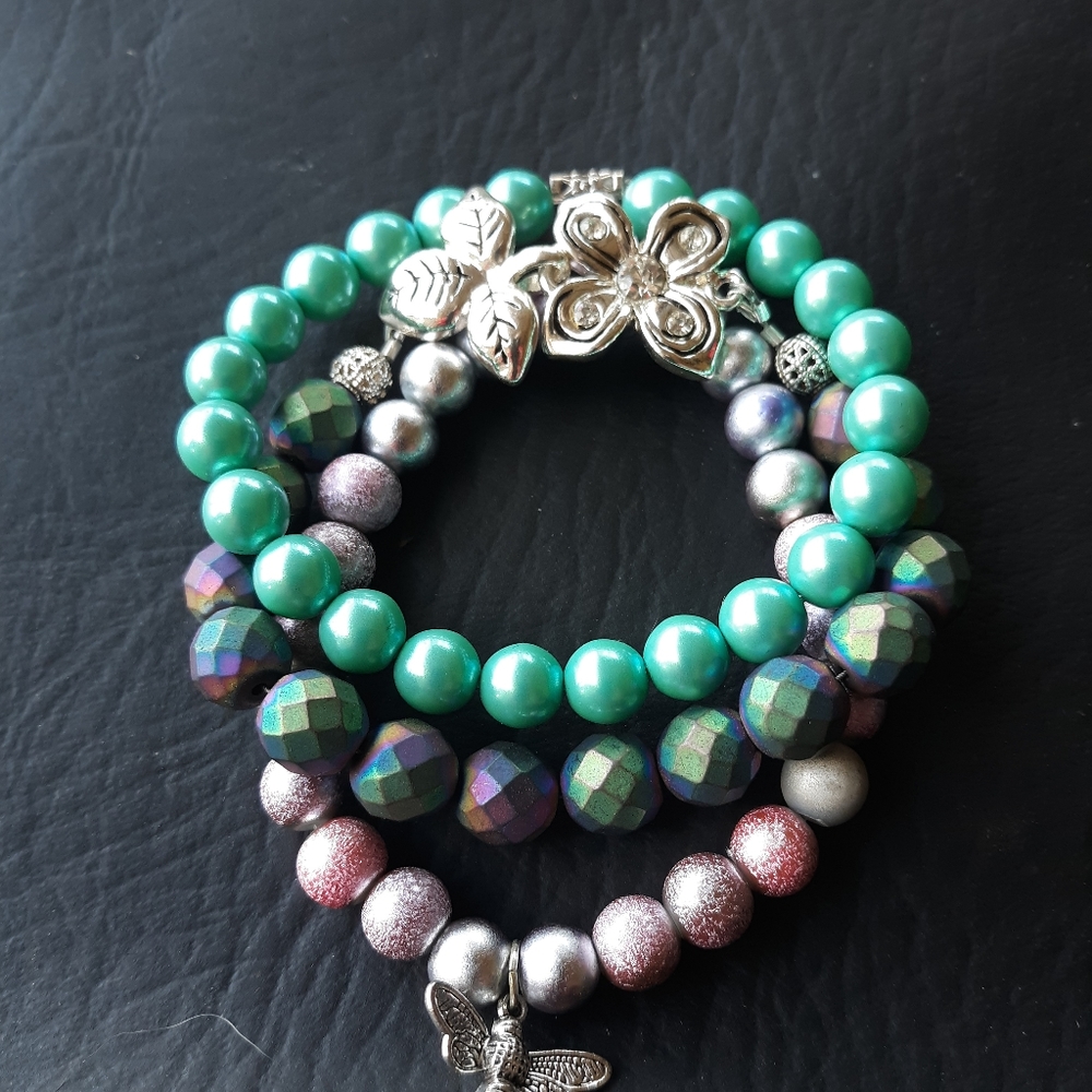 Set of 3 stackable bracelets